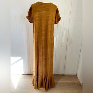 Free People Anthropologie 66170  oversized Maxi dress with side slit size M rust